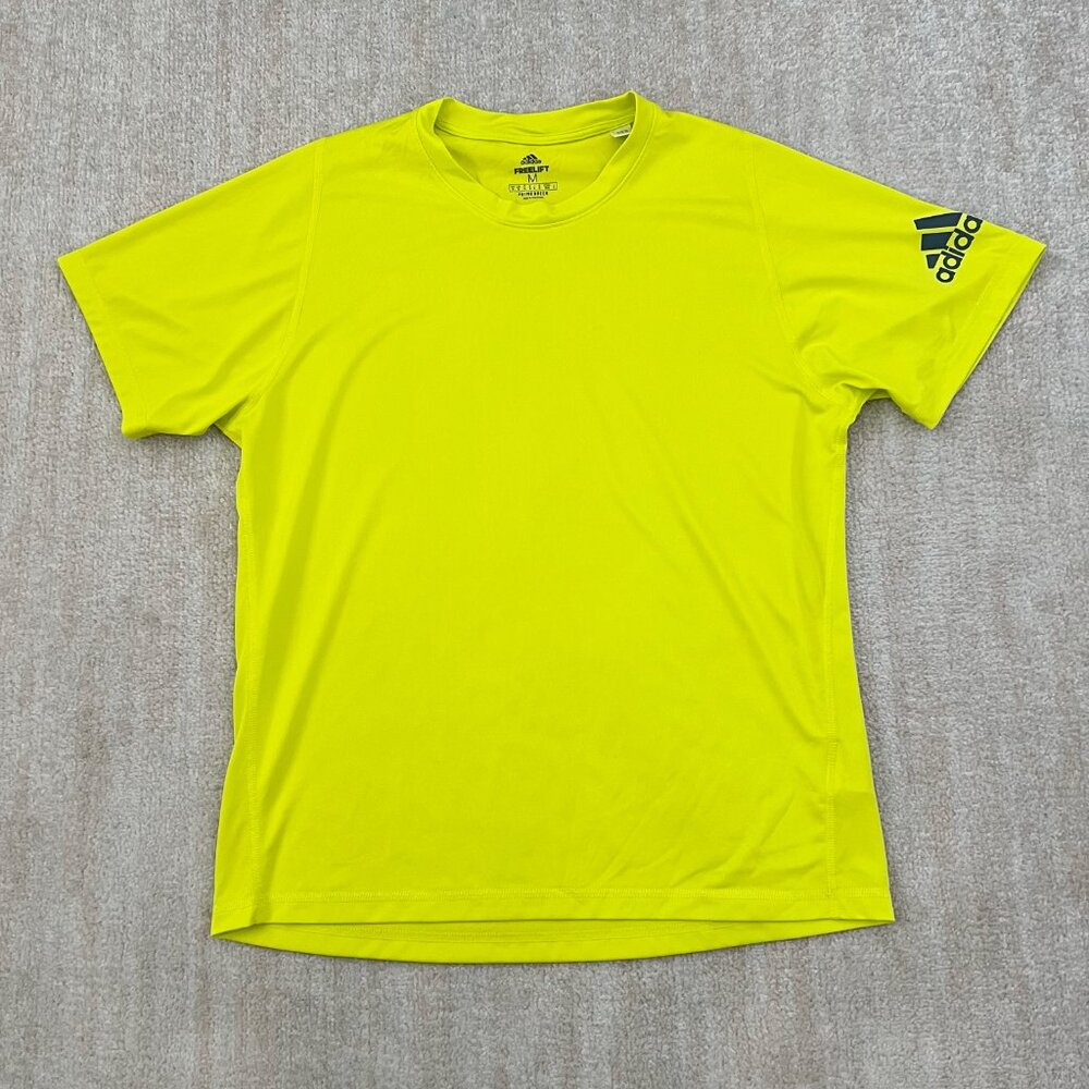 Adidas Green Freelift Crewneck Short Sleeve Shirt Top M